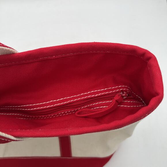 Lands End Christmas embroidered 2 Turtle Doves LARGE Canvas Tote Bag Zip Closei’ - Picture 8 of 15